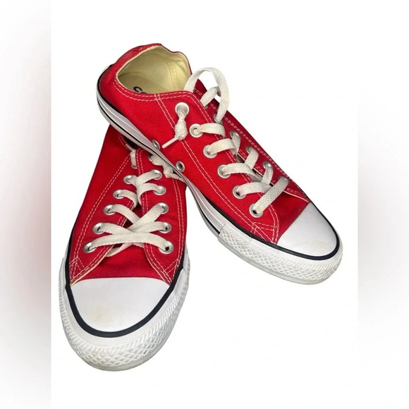 Converse Shoes - Converse Women’s Size 7 Men’s size 5 Red Tennis Shoes